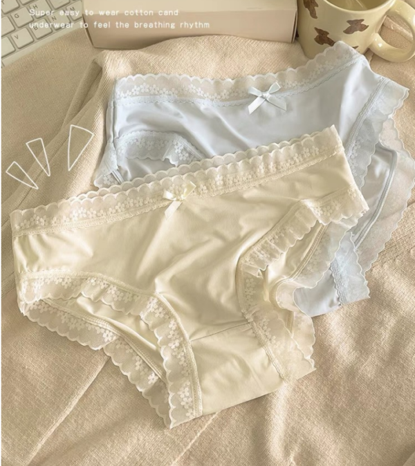 Quần lót nữ Cotton su lụa L103 phối ren hoa thoáng mát gợi cảm